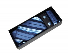   Newsmen Krawatte Set - Blau gestreift Sets